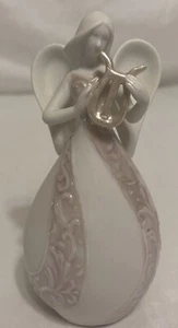 VINTAGE, AVON CHINA PINK and WHITE: "ANGEL With HARP," (4.75" Tall) (c) 2007 - Picture 1 of 6