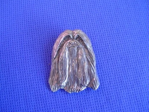 Lhasa Apso Head Study Pin #25C Pewter Dog Jewelry Pewter by Cindy A. Conter  - Picture 1 of 1