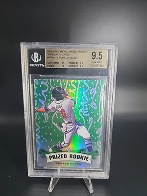 2018 Leaf Metal Prized Rookie Prismatic Green Ronald Acuna Jr.  #2/5 BGS 9.5 - Image 1 of 4