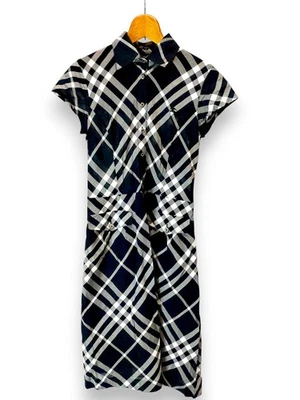 Burberry London Black Check Shirt Dress Sz 40 M/L Sanyo Japan No Belt - Image 1 of 4
