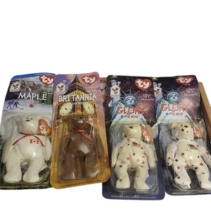 TY MCDONALD'S BEANIE BABIES LOT OF 4 MAPLE, BRITANNIA, GLORYx2 NIB 1997, 1998 - Picture 1 of 4