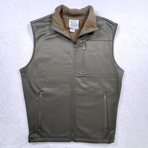 Ducks Unlimited Vest Mens Medium Green Softshell Full Zip Lined Pockets Outdoors - Picture 1 of 10