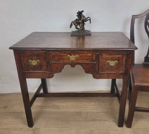Georgian Side Table Lowboy Desk English Oak 18thC Antique Delivery Available - Picture 1 of 19