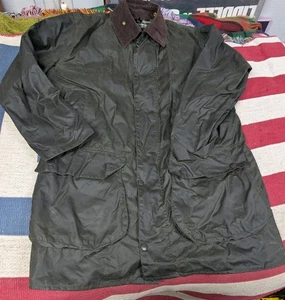 BARBOUR- A200 BORDER WAX COTTON JACKET - SAGE - MADE IN ENGLAND Size 50 - Picture 1 of 9