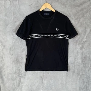 Fred Perry Crew Neck T-Shirt Men’s Medium Black Cotton - Picture 1 of 9