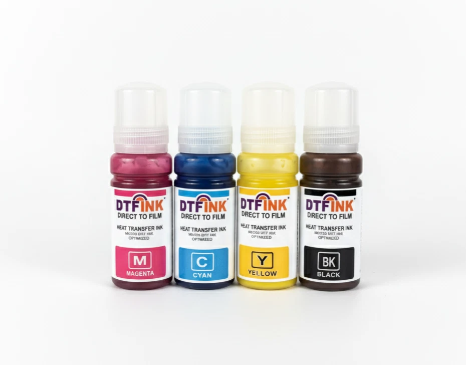 Conjunto de tinta DTF CMYK 360 ml para camiseta Epson EcoTank ET2400 ET2800 ET2803 ET4800 - Imagem 1 de 1