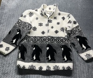Vintage Black Mountain Fleece Jacket Adult S Black White USA Penguin 90s Y2K - Picture 1 of 9