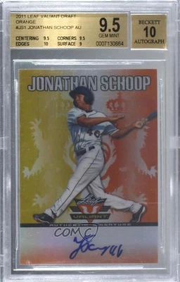 Leaf Valiant Orange 2011/25 Jonathan Schoop #VA-JS1 BGS 9,5 gema como nuevo automático Foto 1 de 2