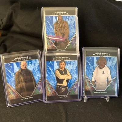2024 Topps Star Wars Masterwork Han Solo & Mace / Luthen - 4 Blue Parallel Cards - Image 1 of 4