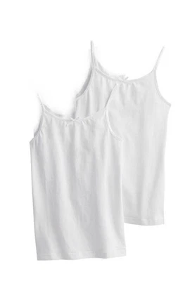 NUEVO paquete de 2 cami SO para niñas talla 4 blanco de algodón y spandex 39-41 pulgadas 35-39 libras. Foto 1 de 3