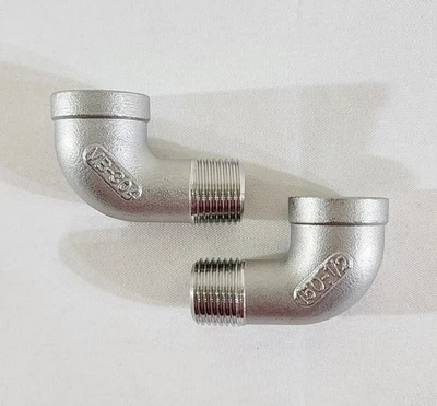 (Lot of 4) 90-DEG ELBOW 150-1/2" MB-304 Stainless Steel Threaded Pipe Fitting - Image 1 of 3