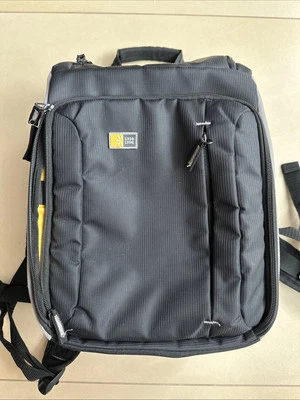 Case Logic Camera Backpack Long Lens Holster Padded Black Gray 13.5X 10 X 6.5in - Image 1 of 4