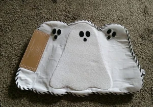 Cupcakes & Cashmere Set Of 4 Halloween Placemats Cotton Ghost Black & White New - Picture 1 of 3