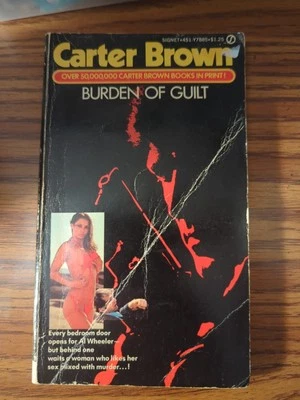 Carter Brown Mystery Signet Paperback Crime Book Burden of Guilt 1970 Foto 1 de 4