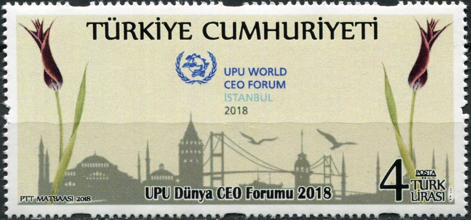 Turquía 2018. Sello UPU World CEO Forum - Estambul (MNH OG **) Foto 1 de 1