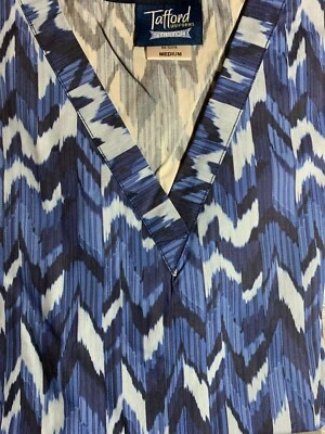 TAFFORD STRETCH SCRUB TOP SIZE XS, "NAVY DOES IT" NWT NURSE MEDICAL  - Image 1 of 4