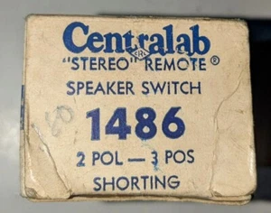 Vintage Centralab Stereo Remote Speaker Switch 1486 2 Pol-3 Pos NOS NIB - Picture 1 of 10