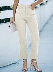 Sidefeel Womens High Waist Mom Jeans Washed Stretch Loose Fit Denim PantsOpens i - Picture 1 of 2