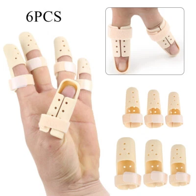 Plastic Finger Adjustable Fix Splint Brace Protector Support Joint Injury Pain.. - Image 1 of 4