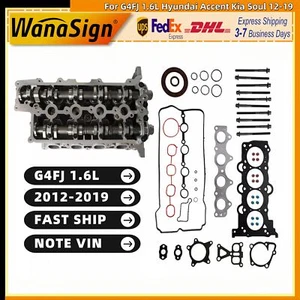 Cylinder Head Assembly & Gasket Set For G4FJ 1.6L Hyundai Accent Kia Soul 12-19 - Picture 1 of 22