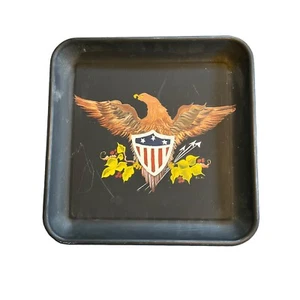 Vintage American Eagle Serving Tray Wall Decor Folk Art Americana Tole Painted - Picture 1 of 7