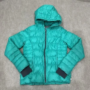 Athleta Girl XL/14 Green Downtastic Winter Jacket Goose Down Quilted Puffer Coat - Picture 1 of 10