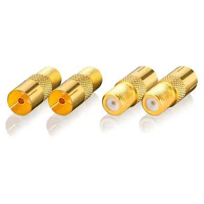 SAT Adapter Antenne - 4x F-Buchse auf IEC Koax Buchse female / female SEBSON