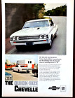 White Chevy Chevelle SS 396 Sport Coupe Original 1967 Vintage Print AD