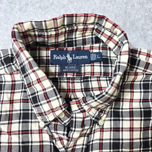 Ralph Lauren Blaire Herren LT Navy Creme Kariert Langarm Button Down Hemd - Bild 1 von 7