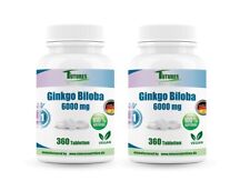 Ginkgo Biloba 6000mg, 720 Tabletten Ginko Biloma Extract, Premium 100%