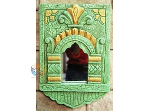 Hand carved jharokha &mirror frame for home decor Distressed mirror wall decor - Picture 1 of 8