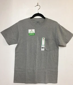 Fruit Of The Loom ~ Camiseta básica gris para hombre con bolsillo ~ Talla pequeña ~ Nueva con etiquetas - Imagen 1 de 8