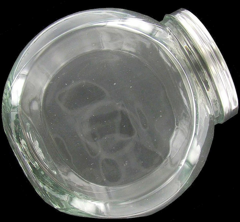 6" Clear Glass TILT JAR Vintage style & Metal lid Candy Cookie Storage Canister - Image 1 of 1