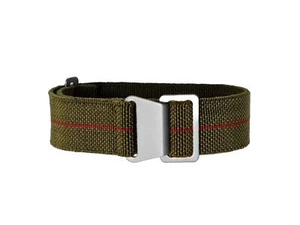 Cinturino orologio elastico militare esercito gancio Rapido nylon verde Red 20mm - Foto 1 di 2