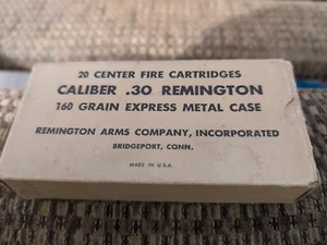 Empty Remington Arms Caliber .30 1950- 61 Police,Guard 20 CT Box Rare - Picture 1 of 9
