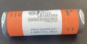 2001-P Vermont State Quarter, 10 $ U.S. Mint Wrapped Roll - Bild 1 von 3
