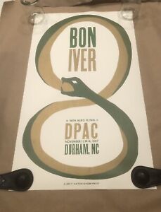 Bon Iver Event Print Durham NC November 13 & 14 Artist: Hatch Show Print