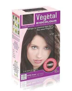 100% Natural Vegetal Bio Hair Colour, Dark Brown, For Men & Women, 50 gm - Picture 1 of 7