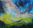 original contemporary acrylic landscape painting on canvas with free postage