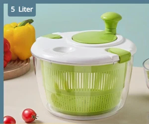 Estripadora de ensaladas 5L con colador de desagüe y ensaladera sin BPA centrifugadora antideslizante - Imagen 1 de 10