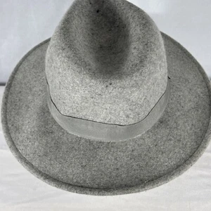 Sombrero TART California Fedora 100% Lana Gris Talla Única Fieltro Gorra Ala Ancha - Imagen 1 de 9