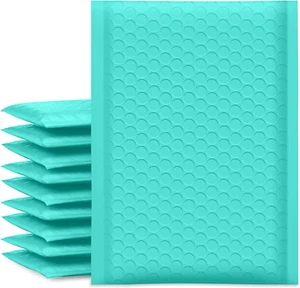Bubble Mailers 6X10 Inch Teal 25 Pack Usable Size 6X9" Padded Envelopes Small Bu - Picture 1 of 12