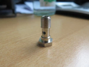 Hohlschraube 1-fach G1/8"-28mm, Messing vernickelt - Bild 1 von 4