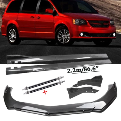 For Dodge Grand Caravan Carbon Fiber Front Bumper Rear Lip Spoiler Body Kits - Image 1 of 4