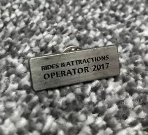 Thorpe Park Rides & Attractions Operator 2017 Staff Pin Badge - Picture 1 of 4