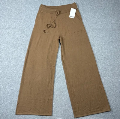 Calça cropped Splendid Collection perna larga marrom claro feminina grande nova com etiquetas $158 MSRP - Imagem 1 de 4