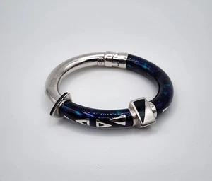 Flli Meregatte Klappmanschette Sterlingsilber blau türkis Armreif Armband Italien - Bild 1 von 7
