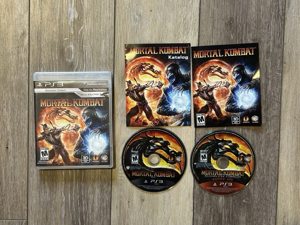 PS3 Mortal Kombat Game Complete CIB Standard Ed & Komplete Edition Disc Only Lot - Image 1 of 4