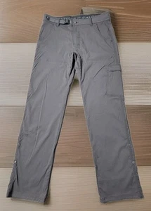 Prana Herren 32x31 Stretch Zion Hose Grau Nylon Wandern Reisen Outdoor - Bild 1 von 11