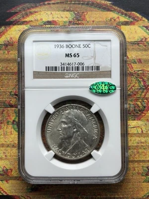1936 Boone Commemorative Half Dollar NGC MS65 CAC - Image 1 of 4
